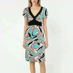 Torrid Vintage Style Abstract Floral Empire Waist Dress Size 0 (L 12)